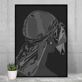 Hombre negro estético con arte duradero en blanco 