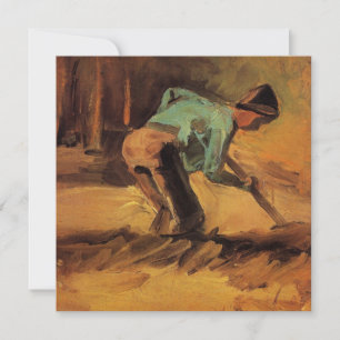 Hombre parado con palo, pan de Vincent van Gogh