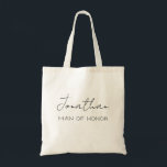 Hombre personalizado con la bolsa de honor de Tote<br><div class="desc">Cree un tote personalizado para todas las personas especiales de su boda. El nombre y el título se pueden personalizar para que se ajusten a sus necesidades/redacción exactas.</div>