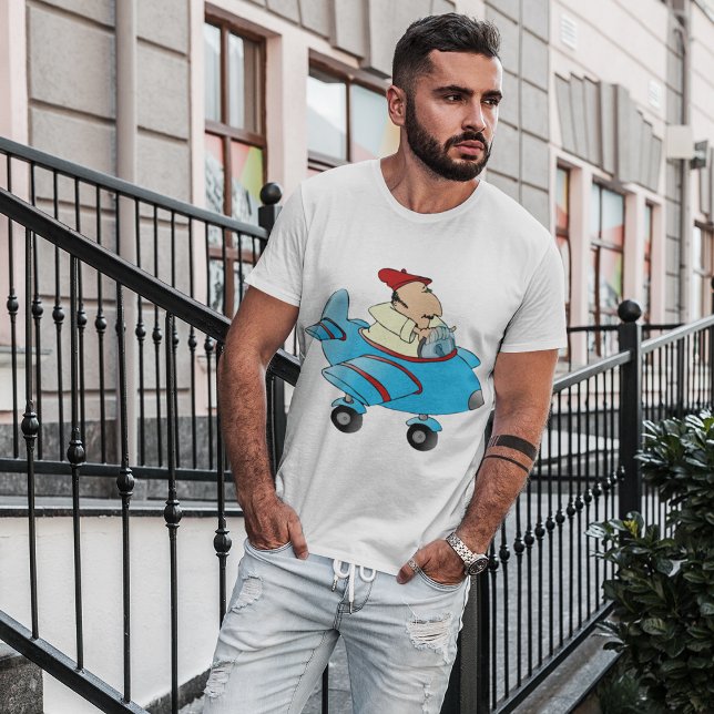 Hombre personalizado En Avión Monta Camiseta (Subido por el creador)