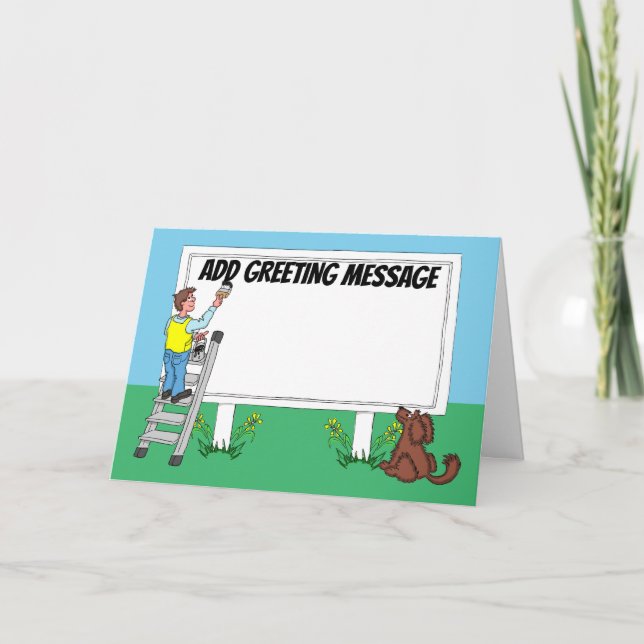 Hombre pintando cartelera de anuncio (Anverso)