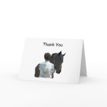 Hombre portando luz de caballo gracias tarjeta de 