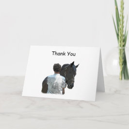 Hombre portando luz de caballo gracias tarjeta de 