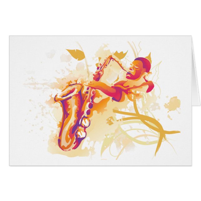 Hombre que juega estilo chillón de la acuarela del (Anverso (Horizontal))