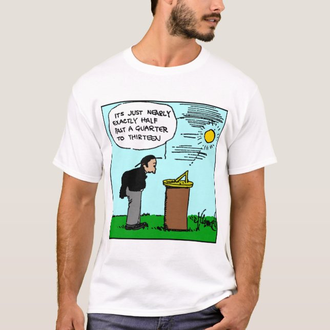 Hombre que lee una camiseta del reloj de sol (arte (Anverso)