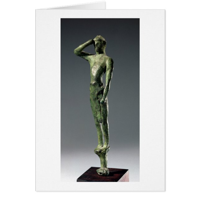 Hombre rezando, arcaica escultura griega de bronce (Frente)