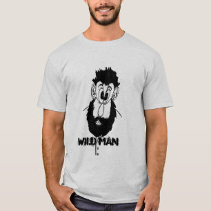 Hombre salvaje, logo genial de la camiseta