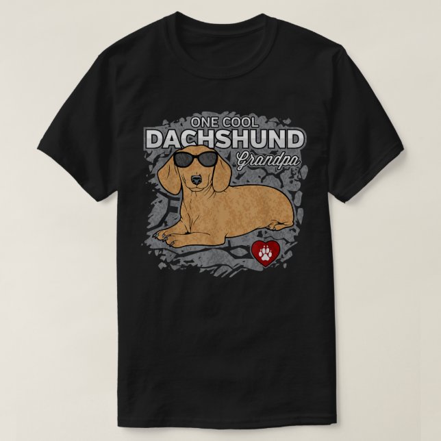 Hombre Una camiseta del abuelo de Dachshund en Gua (Diseño del anverso)
