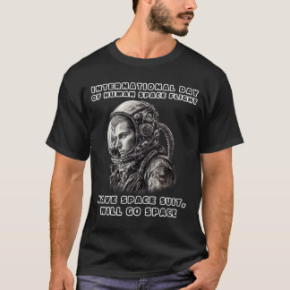 Hombre Va A La Camiseta Espacial