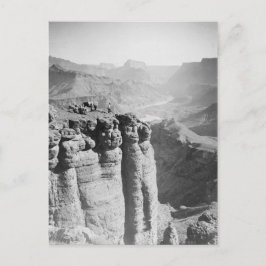 Hombre y burro en la postal del Gran Cañón