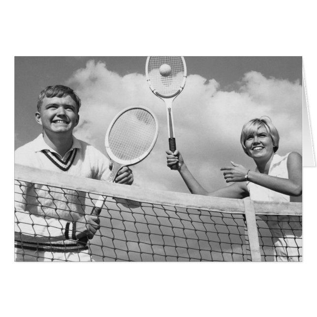 Hombre y mujer jugando al tenis (Anverso (Horizontal))