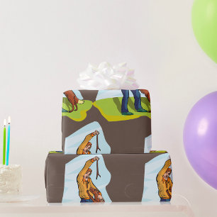 Hombre Y Su Papel De Envoltura De Perro