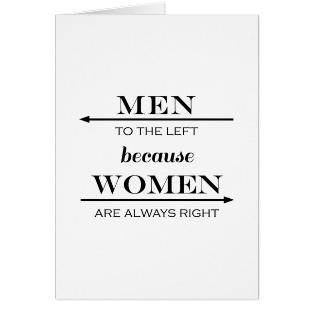 Hombres a la izquierda porque las mujeres tienen (Frente)