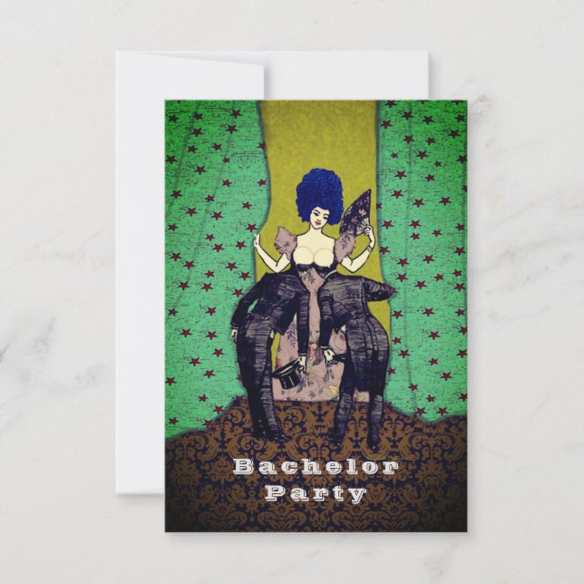 Hombres calvos - Invitaciones de soltero / RSVP (Anverso)