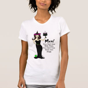 ¡Hombres!  Camiseta de la bruja del vino
