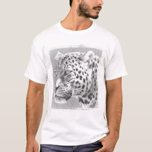 Hombres Camisetas T Blancos Cabeza Leopard Elegant