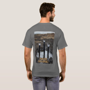 Hombres de buceo en lodo camiseta gris espalda