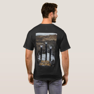 Hombres de buceo en lodo camiseta negra espalda