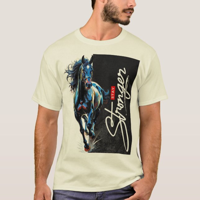 hombres de caballo camisetas animales ilustracion  (Anverso)