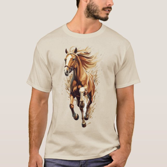 hombres de caballo camisetas animales ilustracion  (Anverso)