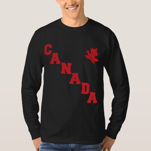Hombres de la camiseta de Canadá de la hoja de (Anverso)