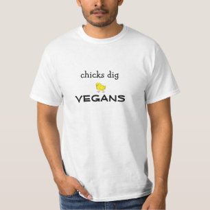Hombres de la camiseta de los veganos del empuje