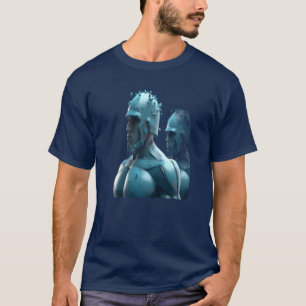 Hombres de metal en una camiseta de manga corta az