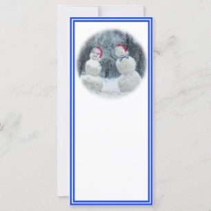 Hombres de nieve con gafas y sombreros de Papá Noe