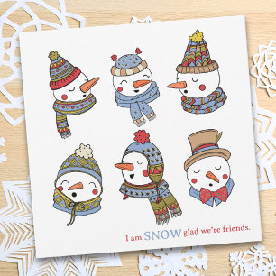 Hombres de nieve pensando en tu carta de amistad