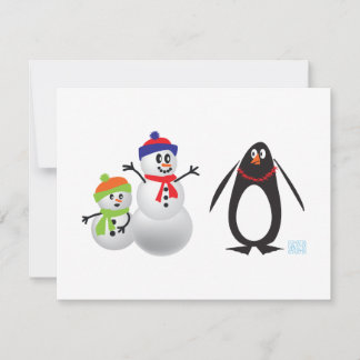 Hombres de nieve y pingüino