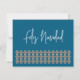 Hombres de pan de jengibre en azul Feliz Navidad