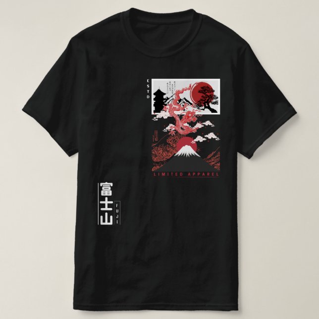 Hombres de valor de camisetas al estilo japonés (Diseño del anverso)