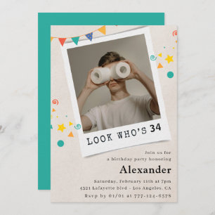 Hombres divertidos 34 invitaciones de cumpleaños D