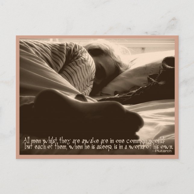 Hombres durmiendo citan postal (Anverso)