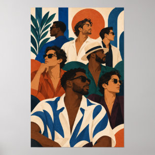 Hombres elegantes con gafas de sol Arte de pared m