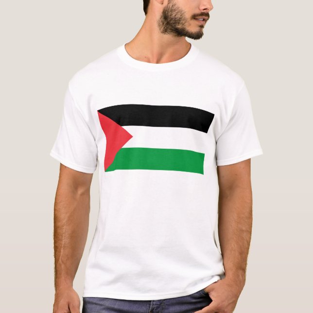 Hombres en camiseta con bandera de Palestina (Anverso)