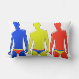 Hombres en ropa interior almohada