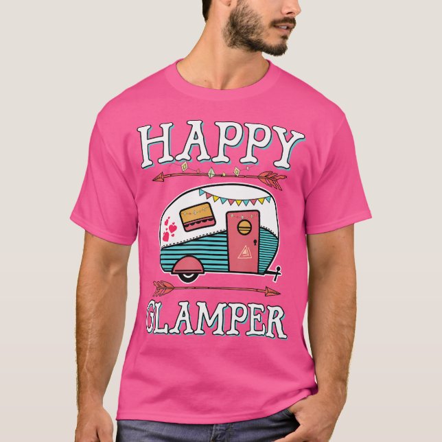 Hombres felices del Camping Camiseta Camiseta Cami (Anverso)