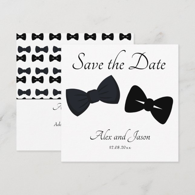 Hombres gay blanco negro moderno salva al Boda de  (Anverso / Reverso)