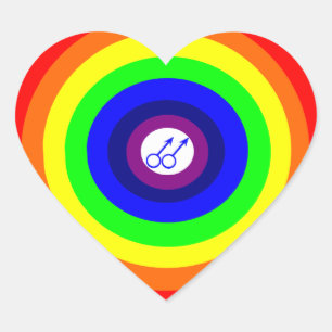 Hombres gay rodean Pegatina arcoiris