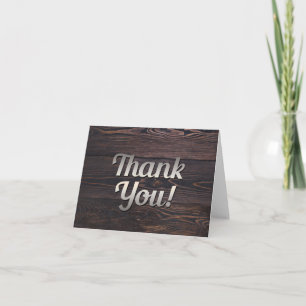 Hombres Gracias Tarjeta Madera Rústico País Marrón