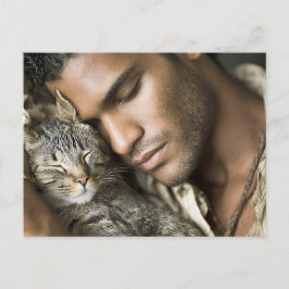Hombres Guapos & Arte de Gatos Tarjeta Postal