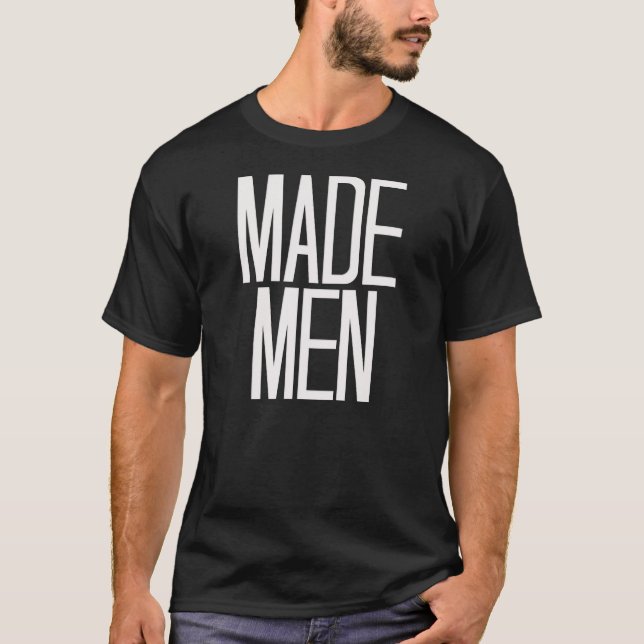 Hombres hechos camiseta en negro (Anverso)