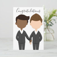 Hombres interraciales Bodas gay y dos felicitacion