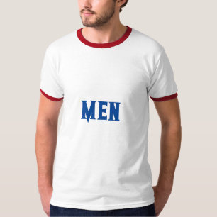 Hombres Justos Texto Azul Profundo Color Camiseta