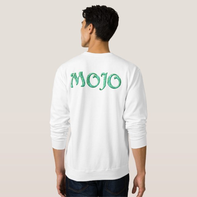 Hombres Mojo sudadera blanca atrás (Reverso completo)