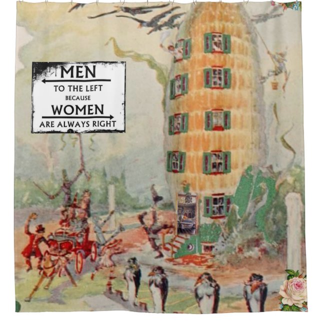 hombres mujeres salir de la cortina de ducha blanc (Anverso)