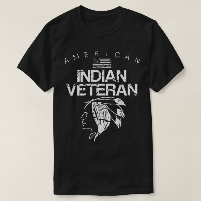 Hombres nativos estadounidenses veteranos Camiseta (Diseño del anverso)