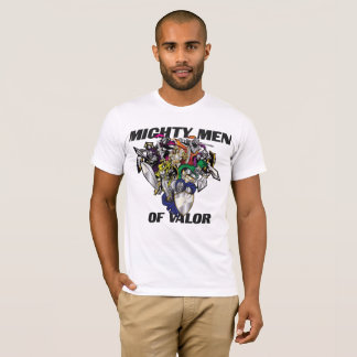 Hombres poderosos de camiseta cristiana de valor