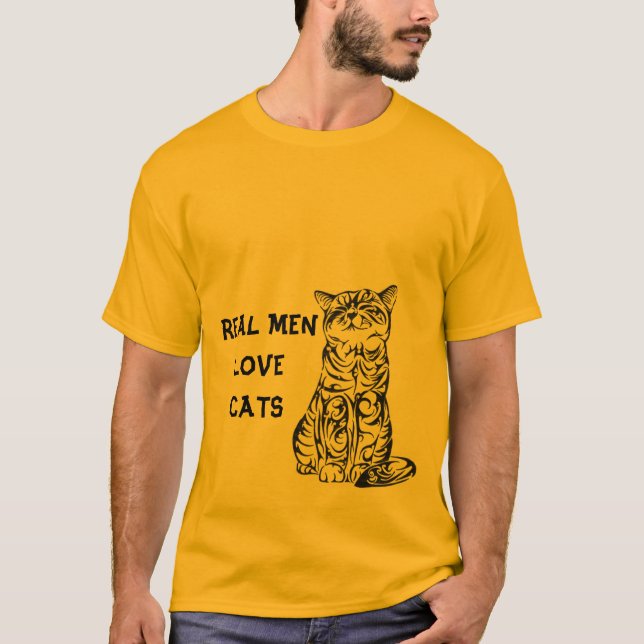 HOMBRES REALES AMAN LA Camiseta DE GATOS (Anverso)